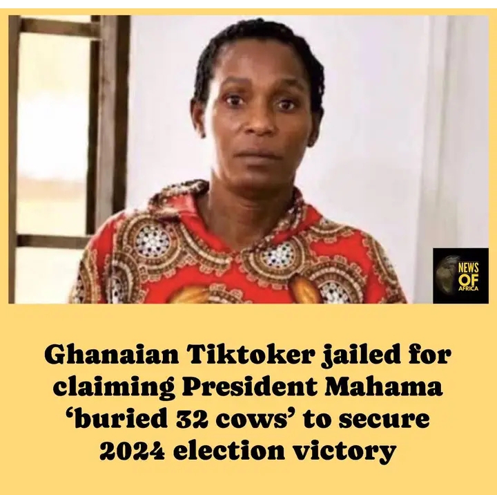 Ghanaian Tiktoker jailed for claiming President Mahama ‘buried 32 cows’ to secure 2024 election victory