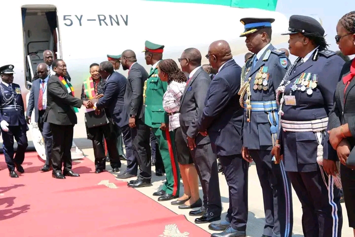 ZIMBABWE PRESIDENT MNANGAGWA ARRIVES IN ZAMBIA FOR PRESIDENT HICHILEMA’S INAUGURATION