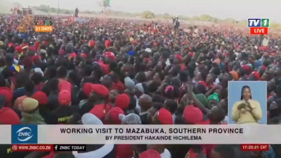 VIDEO: MAZABUKA CROWD RAISES HANDS WHEN ASKED IF THEY WILL FOLLOW GARY NKOMBO BY HICHILEMA