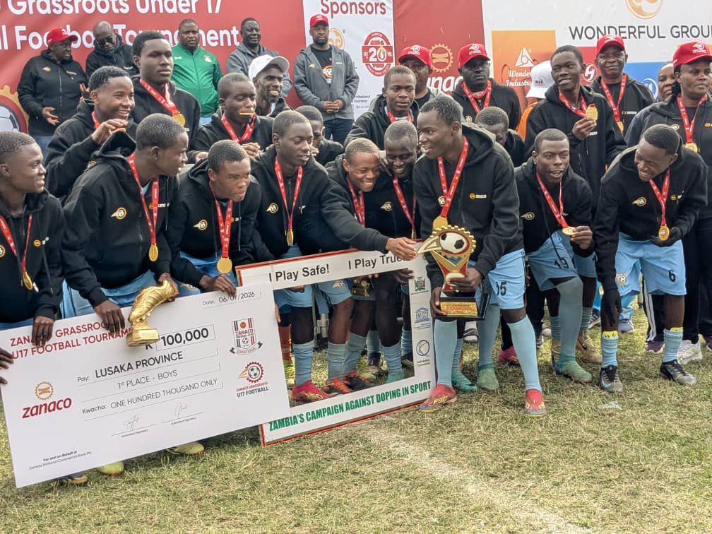 Lusaka triumphs at ZANACO U17 grassroots tournament.