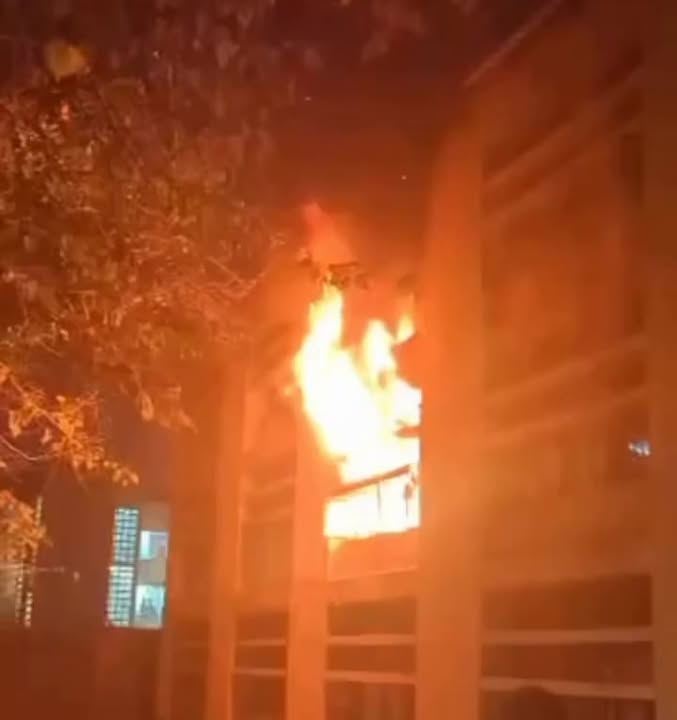 JUST IN: Newly built hotels at the University of Zambia are currently burning right now,